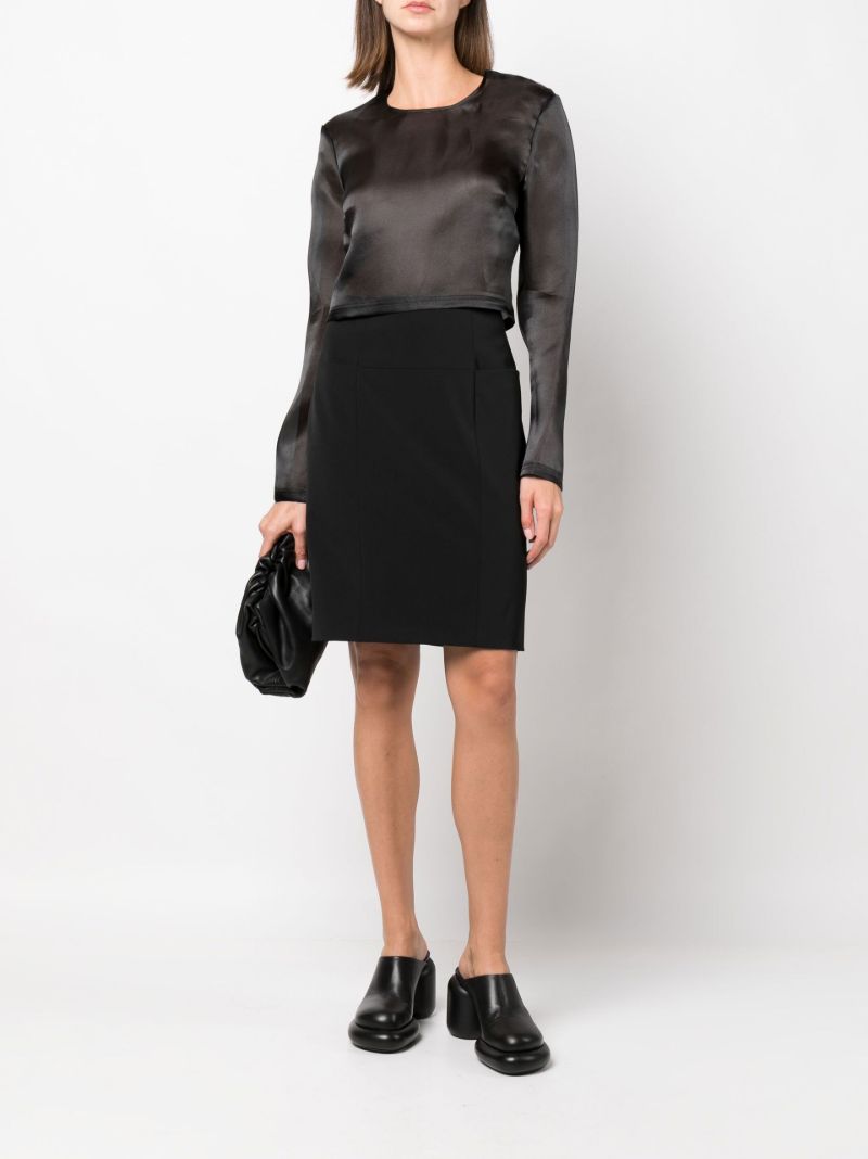 Black Translucent Organza Top