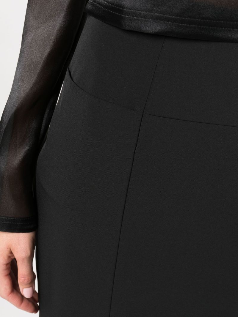 Black Exposed Zip Pencil Skirt