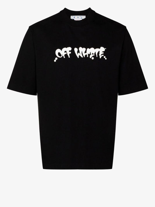 Black Neen Logo Print Cotton T-shirt