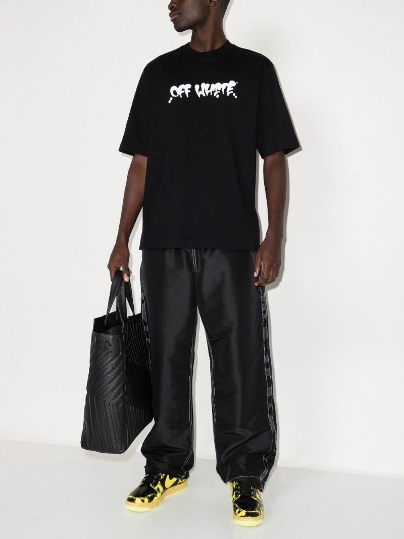 Black Neen Logo Print Cotton T-shirt
