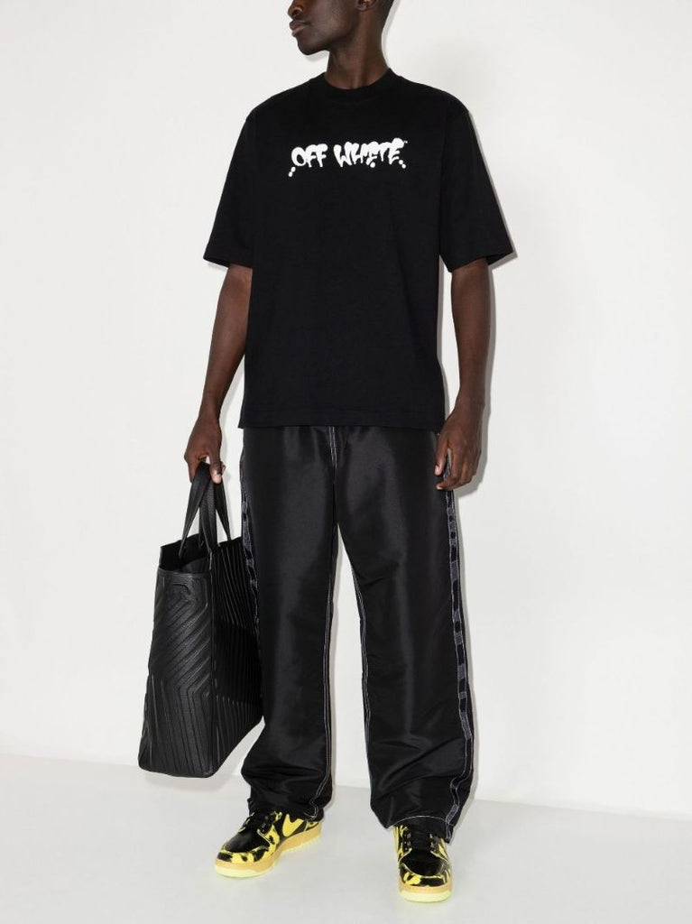 Black Neen Logo Print Cotton T-shirt