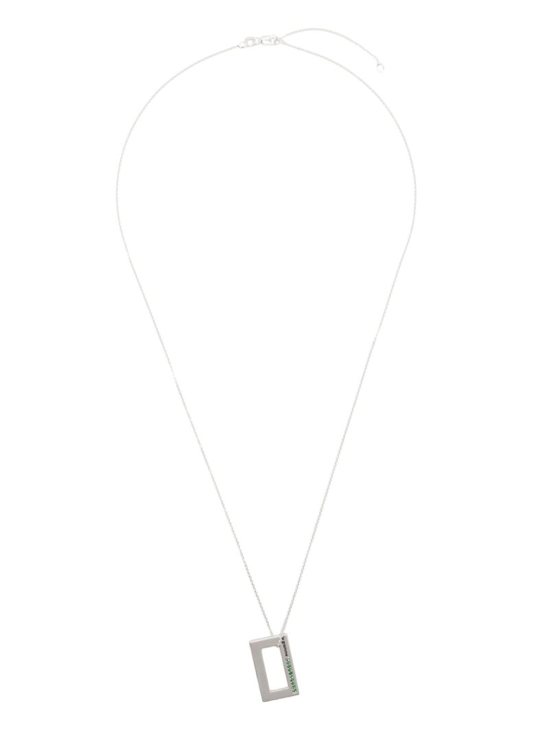 Sterling Silver 3.4g Tsavorite Pendant Necklace
