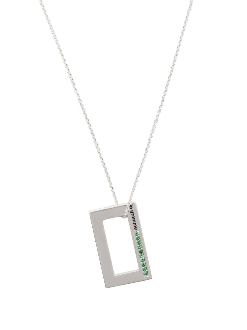 Sterling Silver 3.4g Tsavorite Pendant Necklace