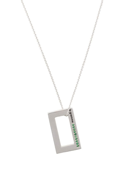 Sterling Silver 3.4g Tsavorite Pendant Necklace