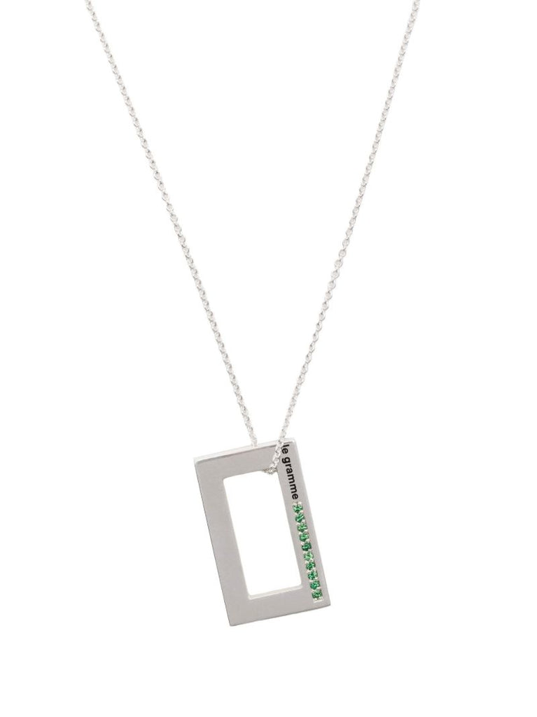 Sterling Silver 3.4g Tsavorite Pendant Necklace