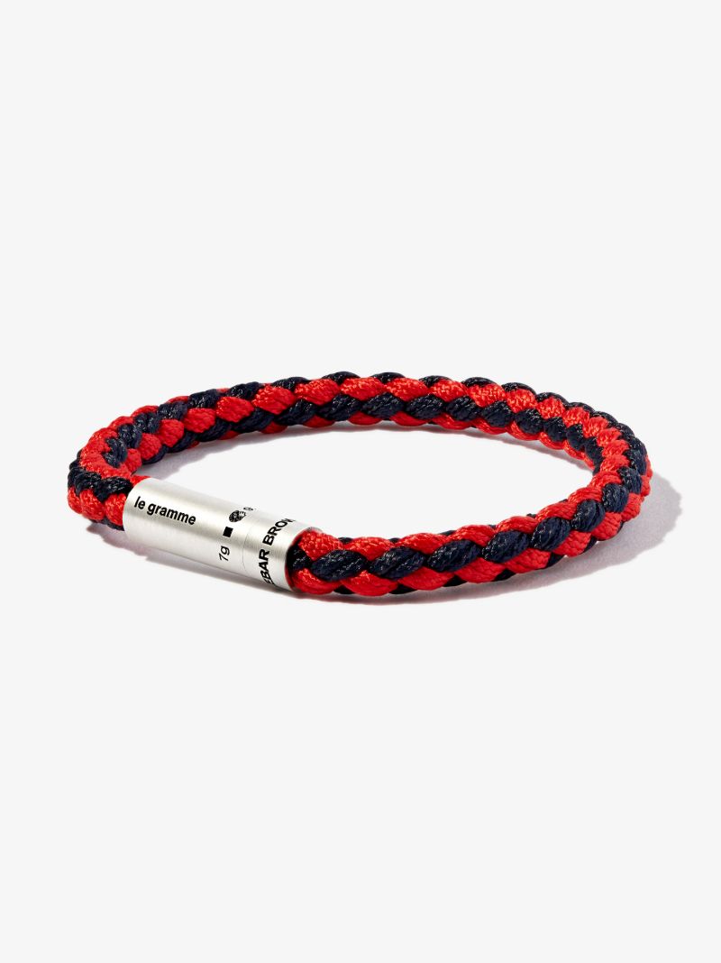 X Orlebar Brown Sterling Silver Le 7g Brushed Nato Cable Bracelet