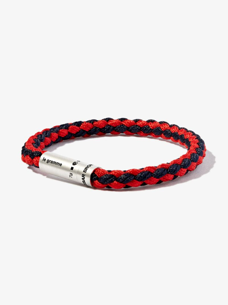 X Orlebar Brown Sterling Silver Le 7g Brushed Nato Cable Bracelet