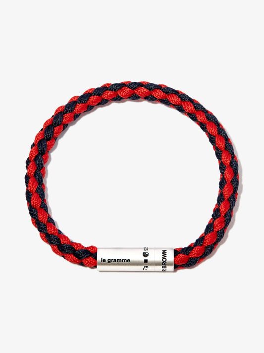 X Orlebar Brown Sterling Silver Le 7g Brushed Nato Cable Bracelet