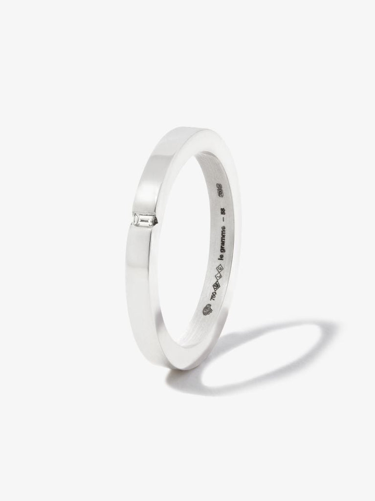 18k White Gold La 5g Polished Diamond Ring