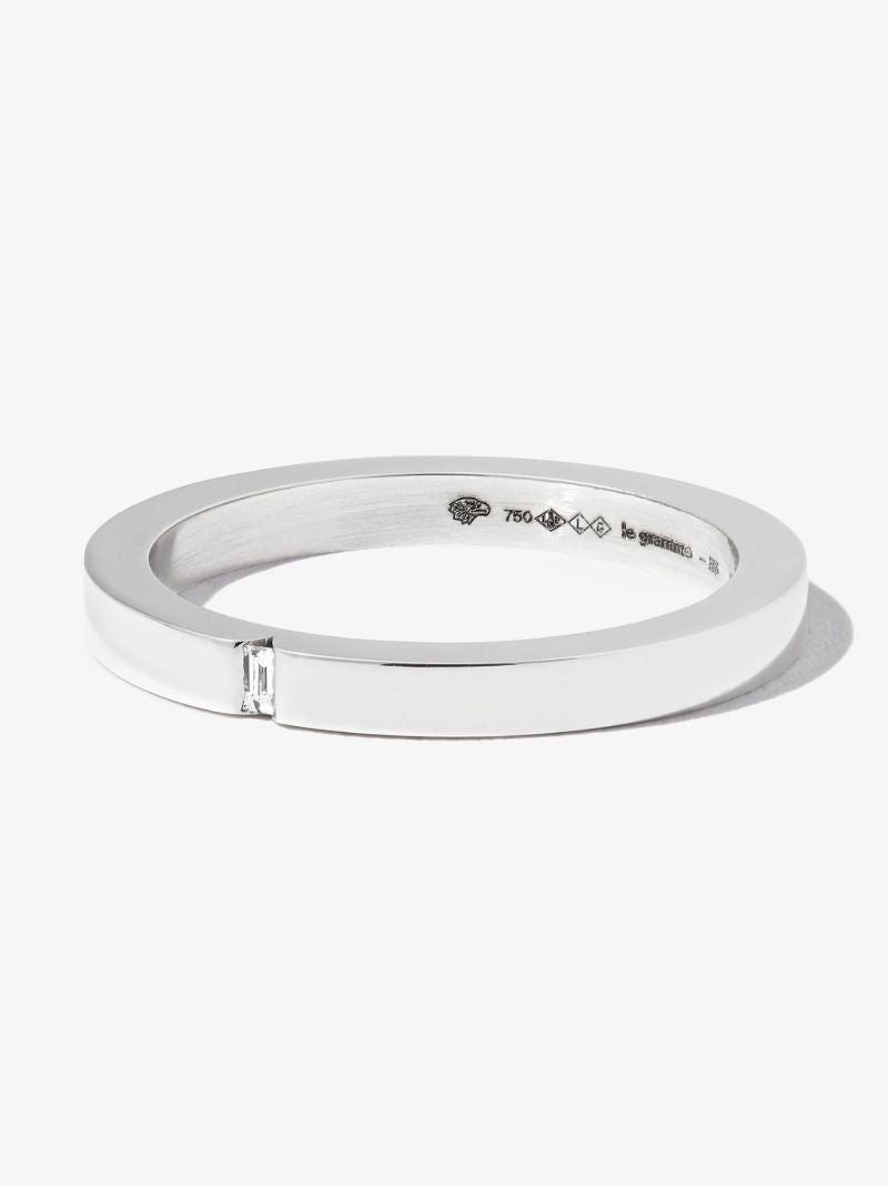 18k White Gold La 5g Polished Diamond Ring