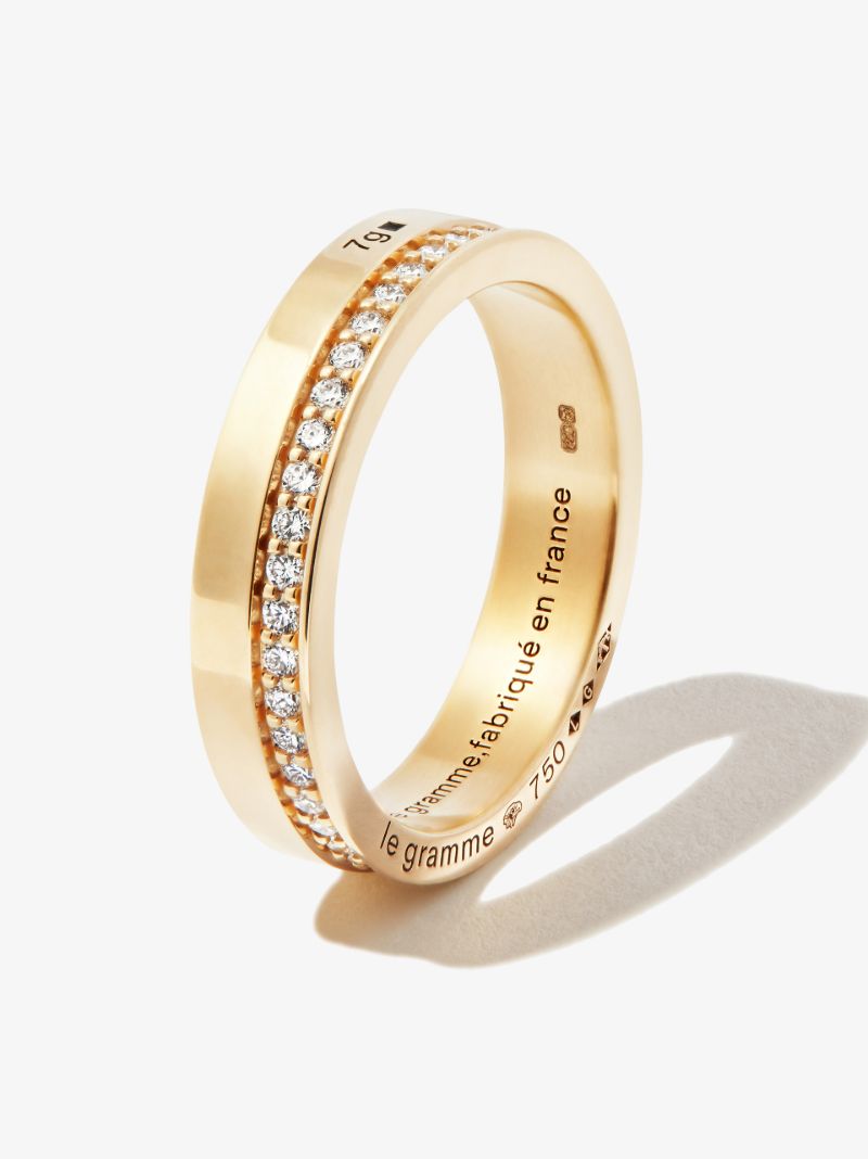 18k Yellow Gold La 7g Polished Diamond Ring