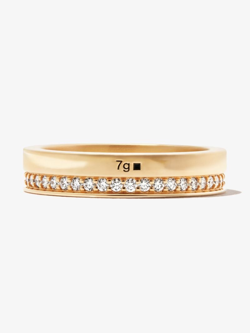 18k Yellow Gold La 7g Polished Diamond Ring