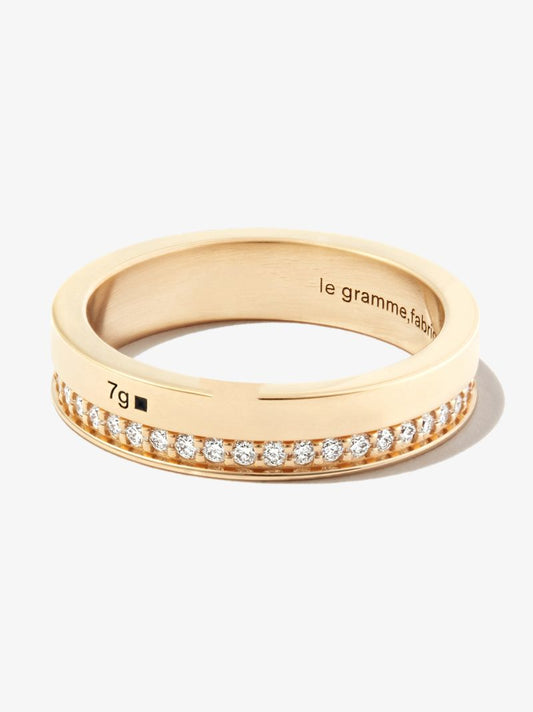 18k Yellow Gold La 7g Polished Diamond Ring