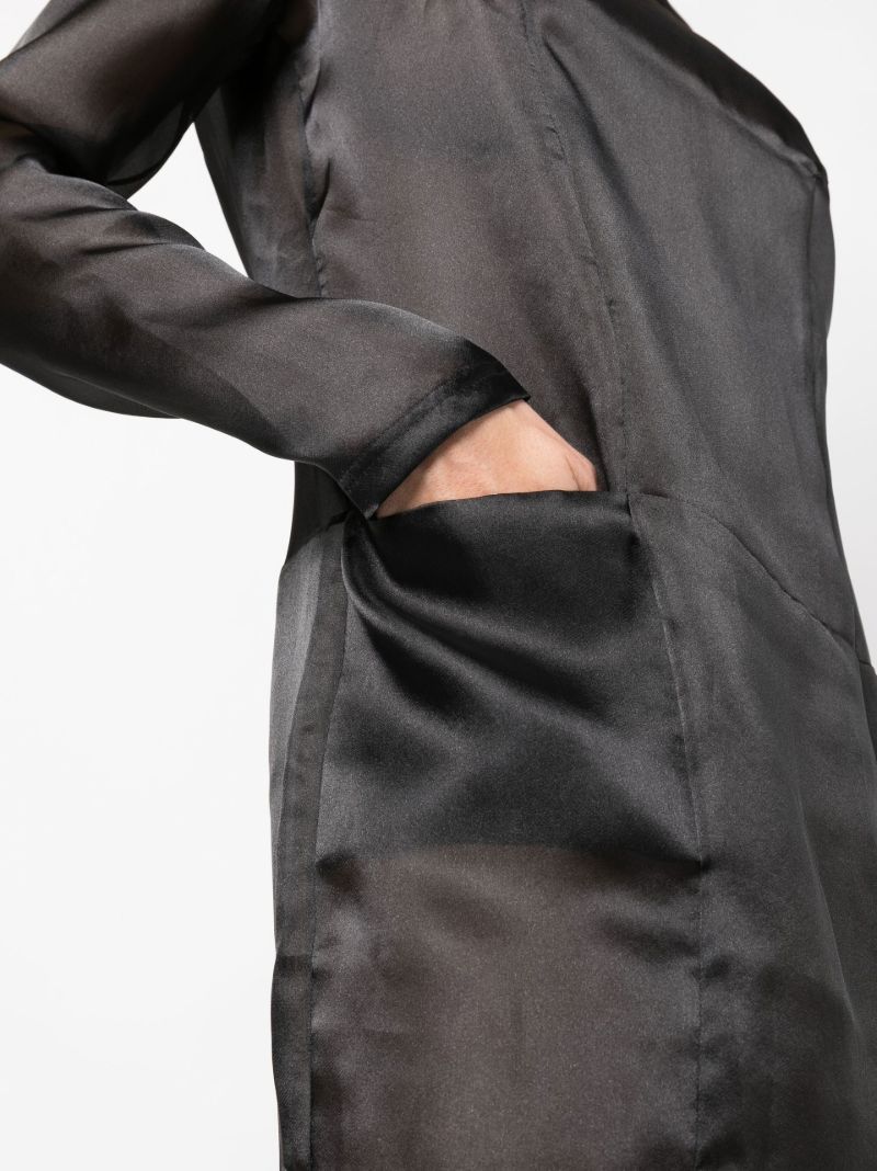 Black Translucent Organza Mini Dress
