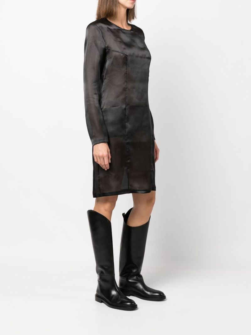 Black Translucent Organza Mini Dress