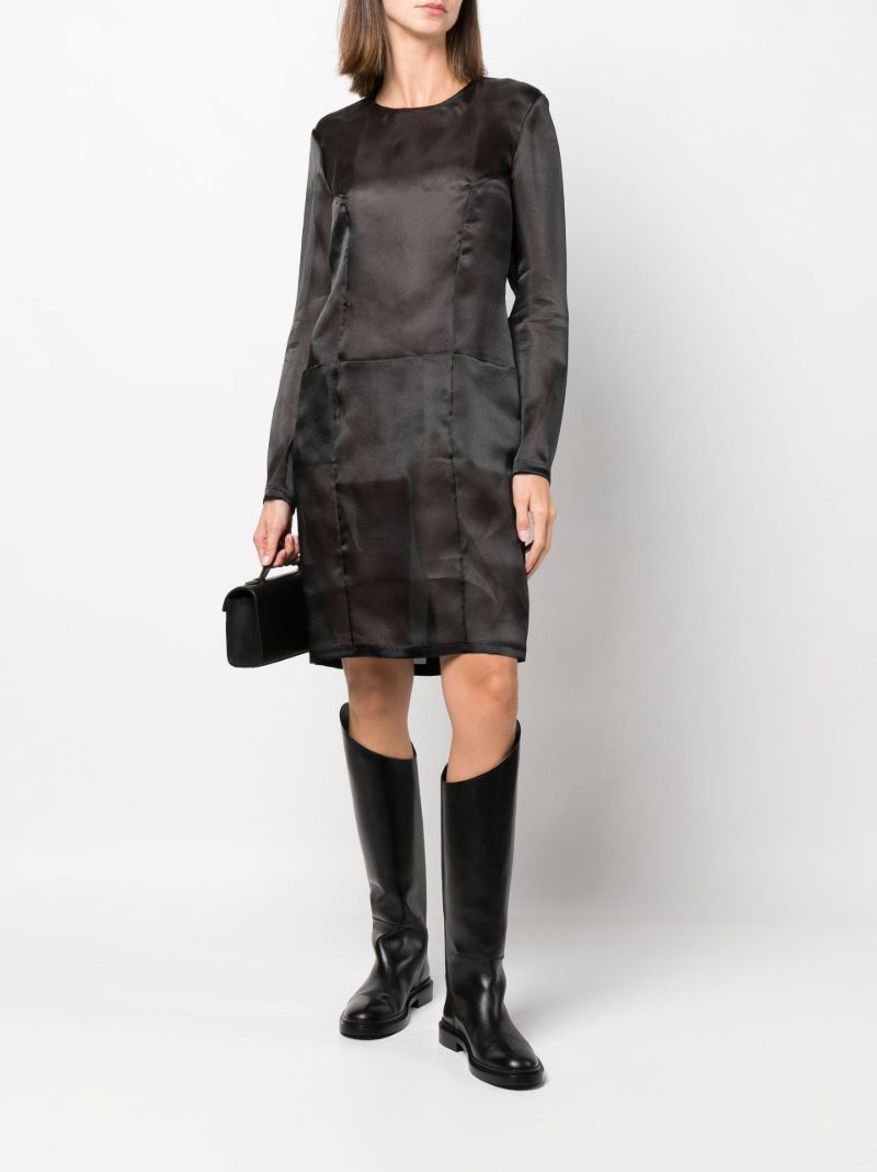 Black Translucent Organza Mini Dress