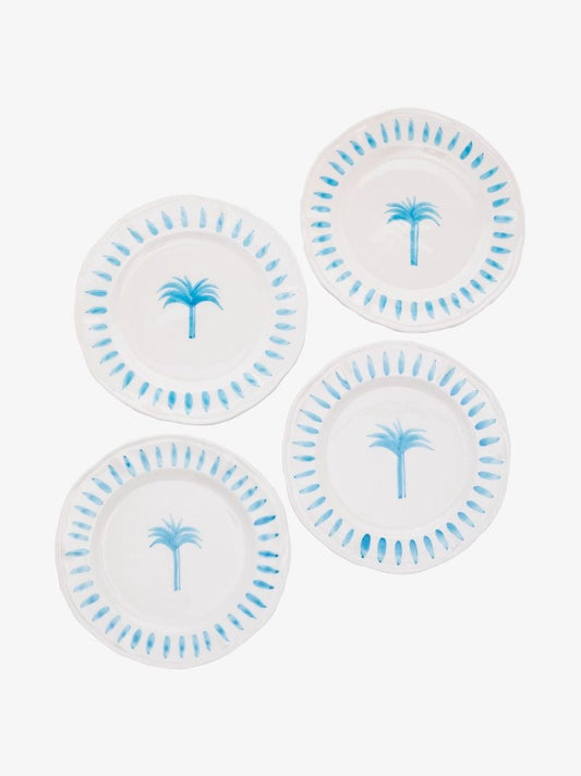 White the Palm Handpainted Plate Set