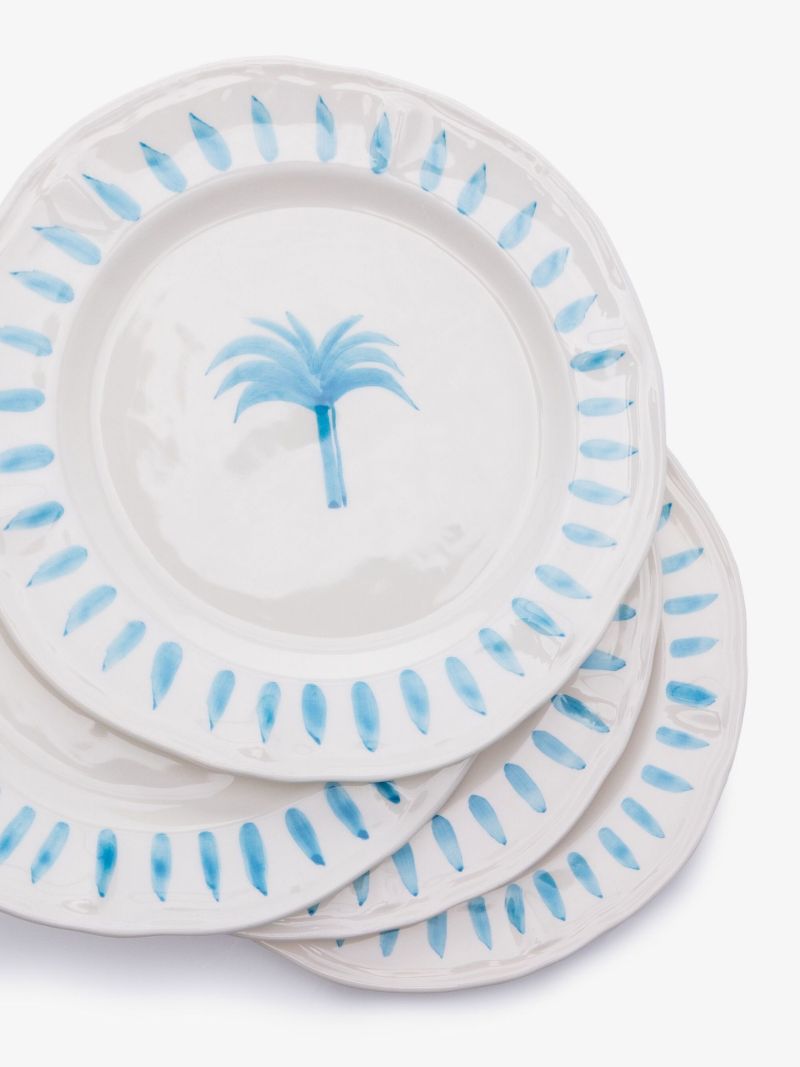 White the Palm Handpainted Plate Set