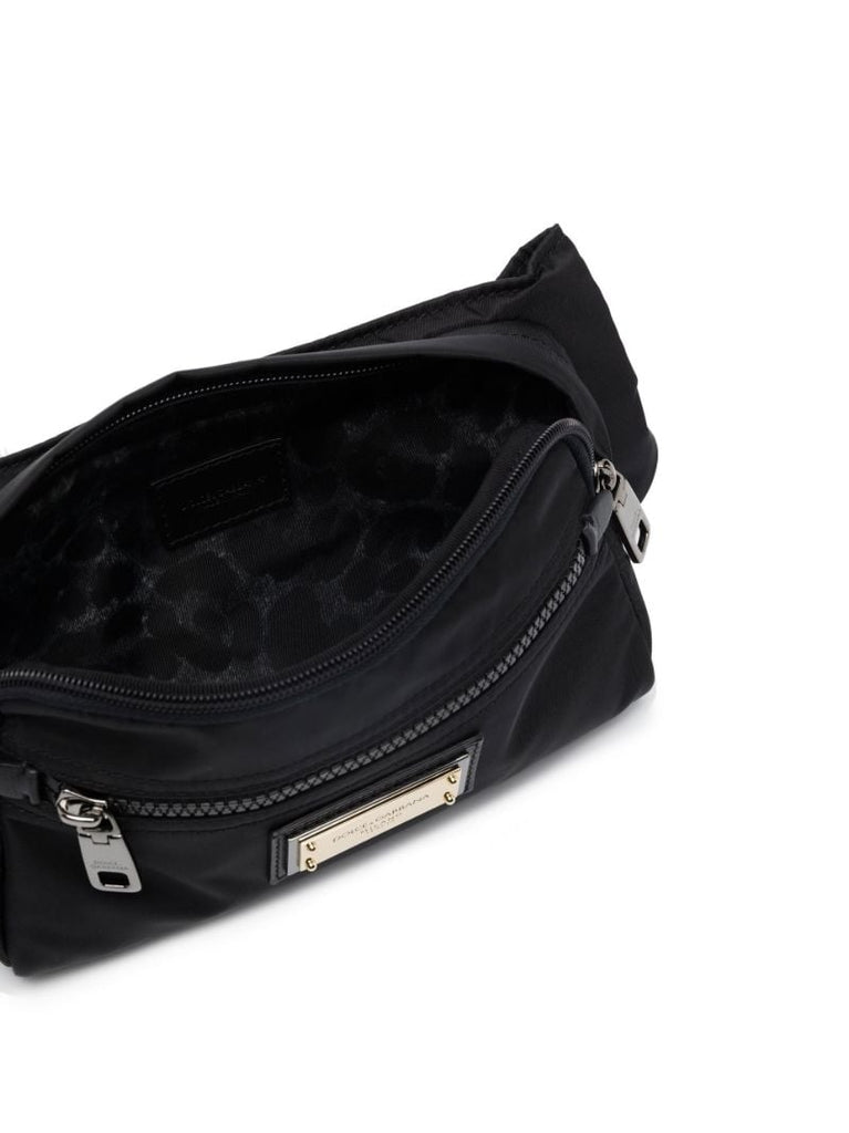 Black Logo Plaque Belt Bag