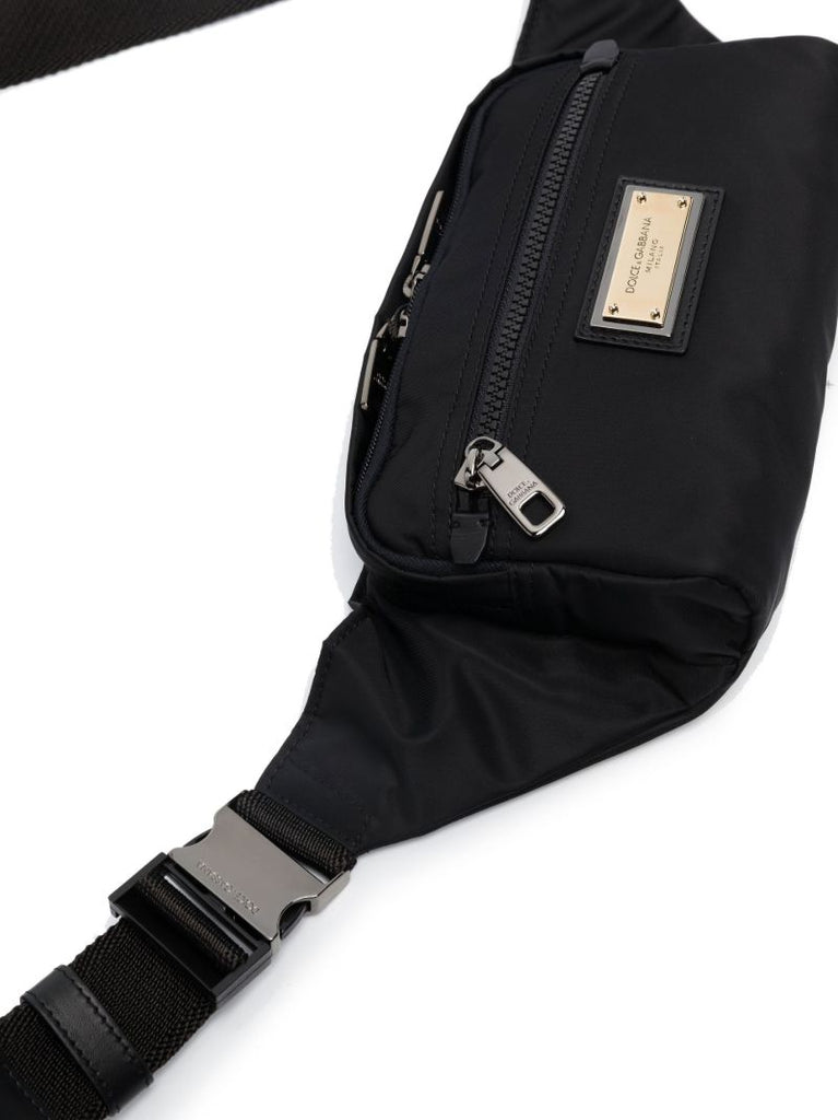 Black Logo Plaque Belt Bag