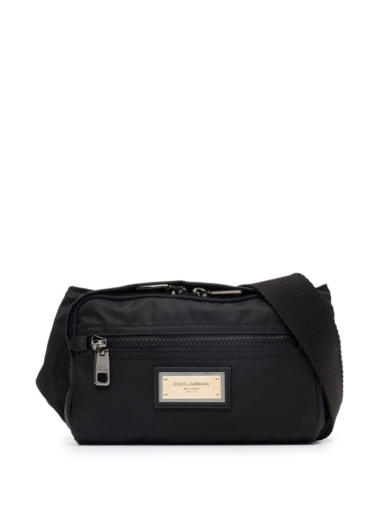 Black Logo Plaque Belt Bag