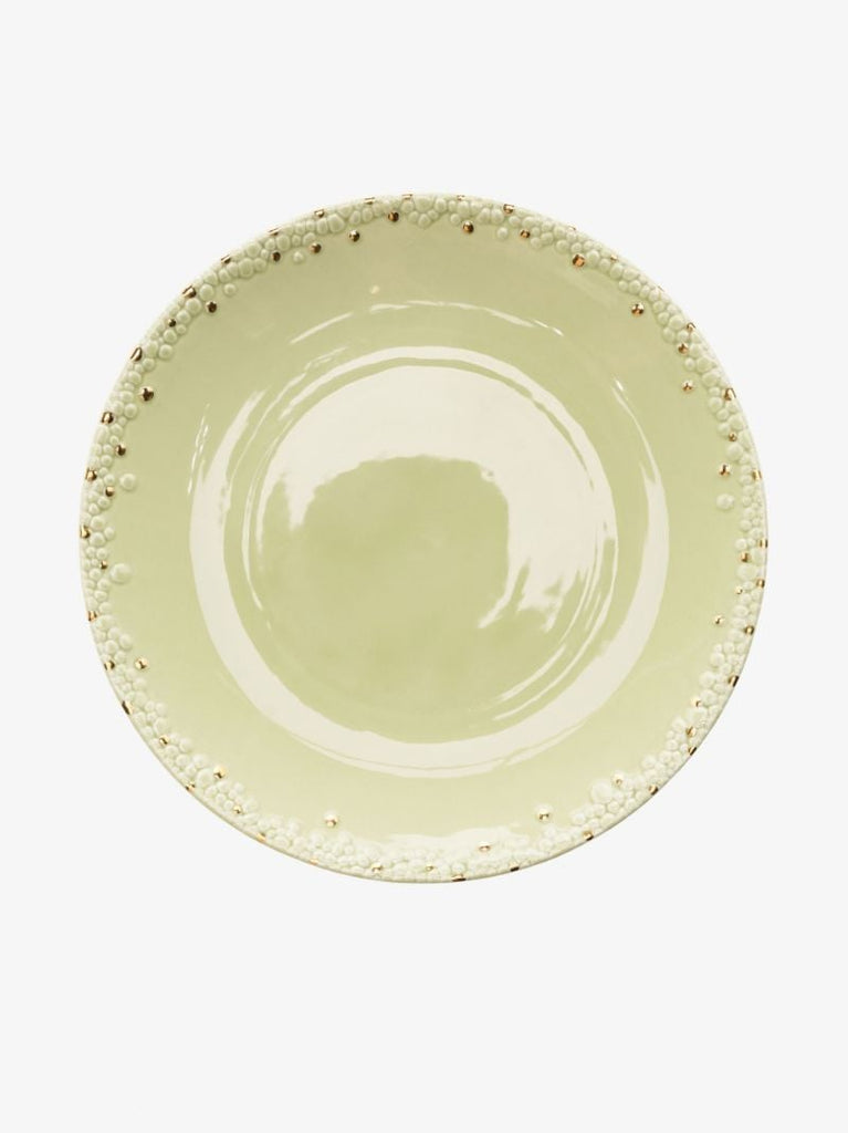 X Haas Brothers Green Mojave Porcelain Charger Plate