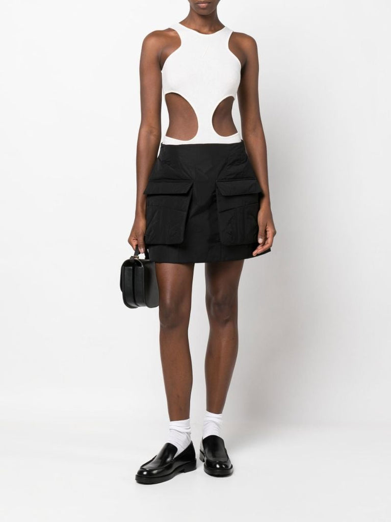 White  Cut-out Merino Wool Bodysuit
