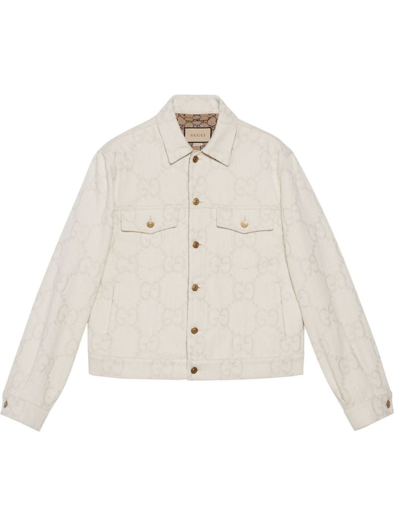 Neutral Maxi Gg Denim Jacket