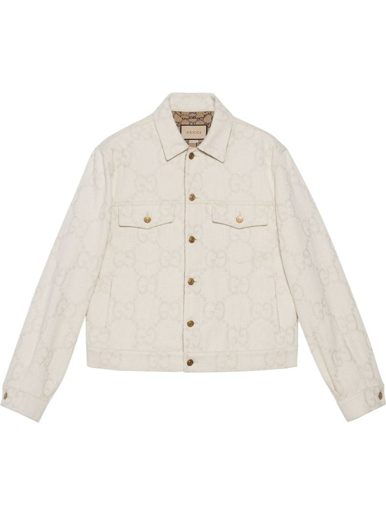 Neutral Maxi Gg Denim Jacket