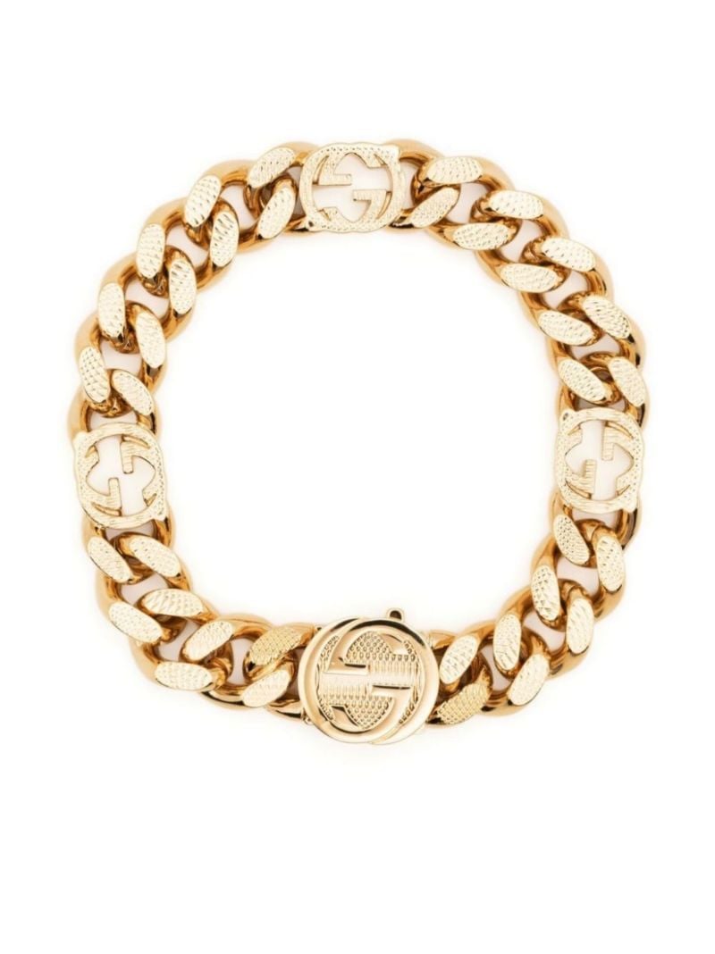 Gold Tone Interlocking G Chain Bracelet
