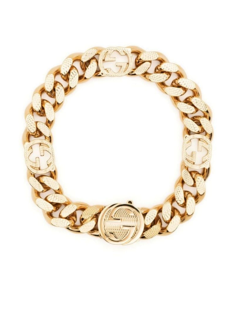 Gold Tone Interlocking G Chain Bracelet