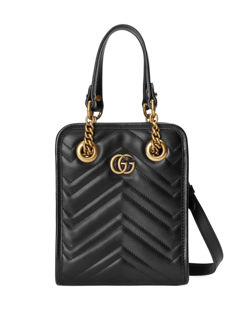 Black Gg Marmont Mini Leather Cross Body Bag