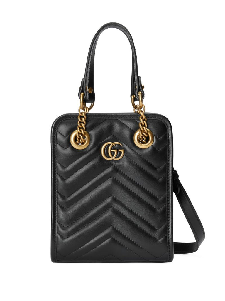 Black Gg Marmont Mini Leather Cross Body Bag