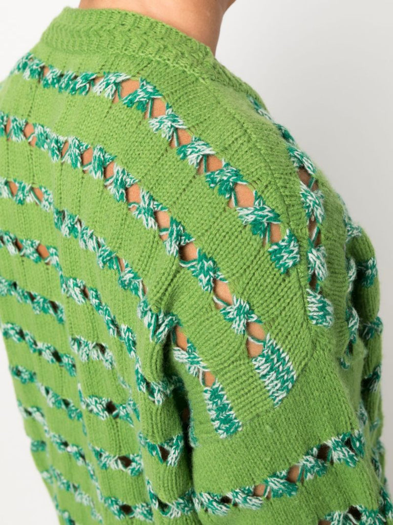 Green Gram Raised Knit Cardigan