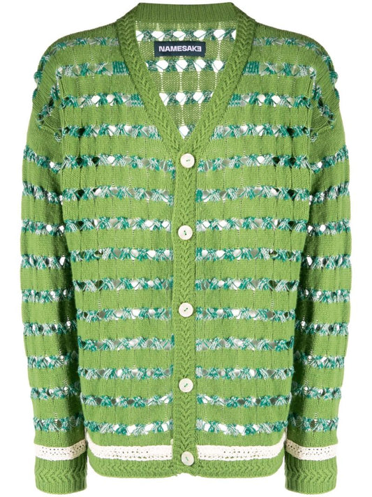 Green Gram Raised Knit Cardigan