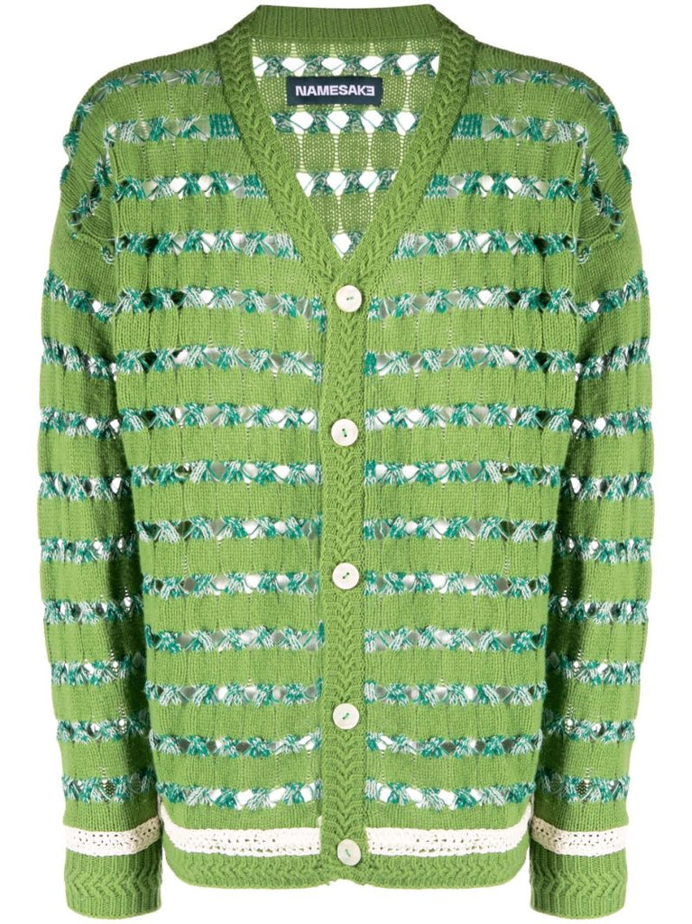 Green Gram Raised Knit Cardigan