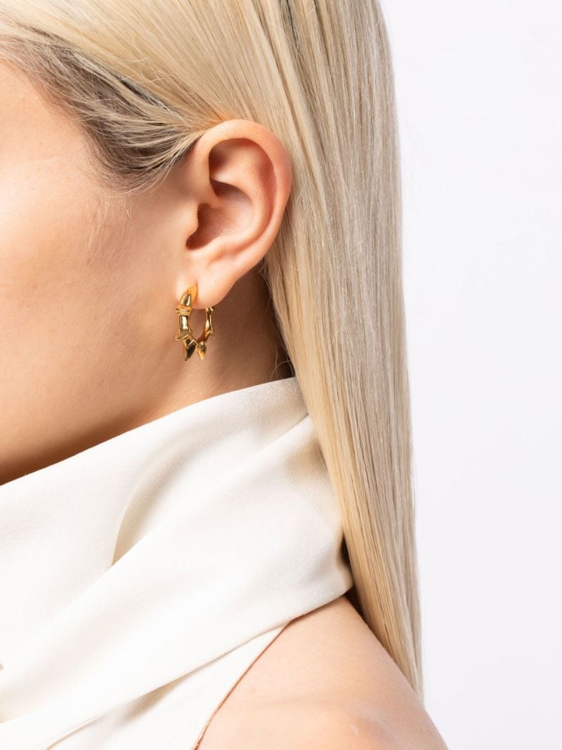 Gold Vermeil Tiny Bamboo Hoop Earrings