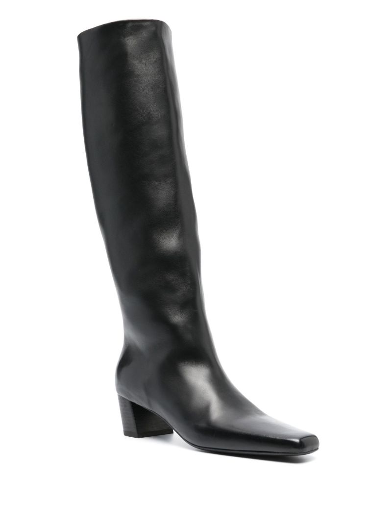 Black Pannelletto 65 Knee-high Leather Boots