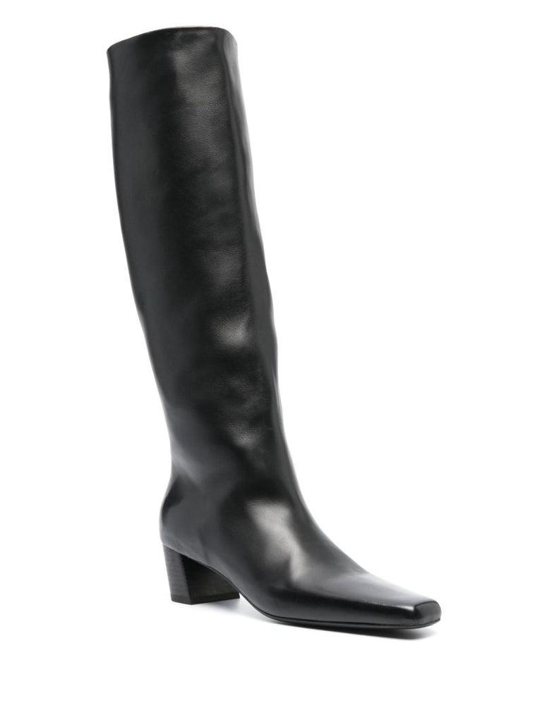 Black Pannelletto 65 Knee-high Leather Boots