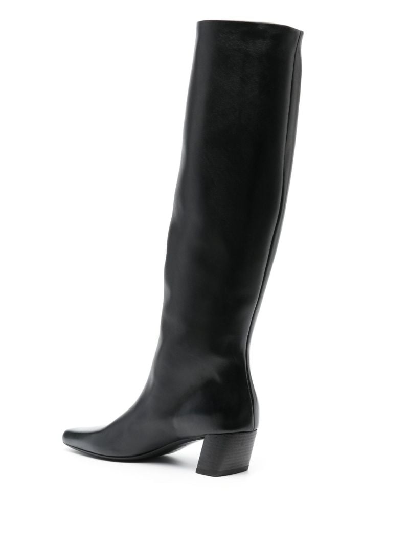 Black Pannelletto 65 Knee-high Leather Boots