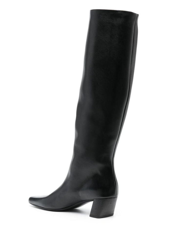 Black Pannelletto 65 Knee-high Leather Boots