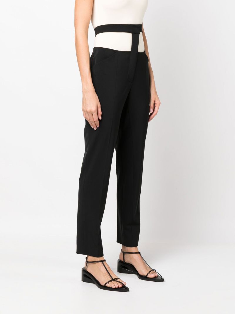 Black Floating Waistband Tailored Trousers