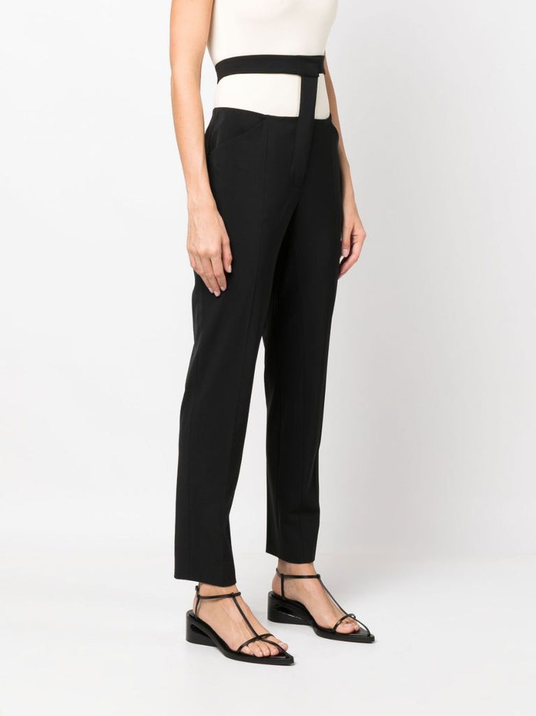 Black Floating Waistband Tailored Trousers