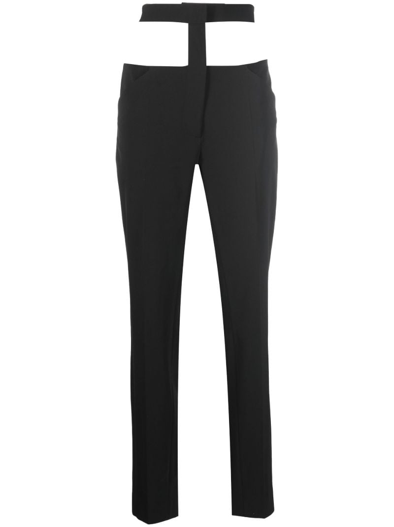 Black Floating Waistband Tailored Trousers