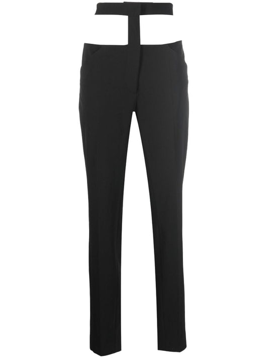Black Floating Waistband Tailored Trousers
