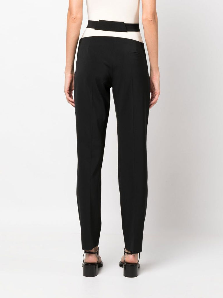 Black Floating Waistband Tailored Trousers