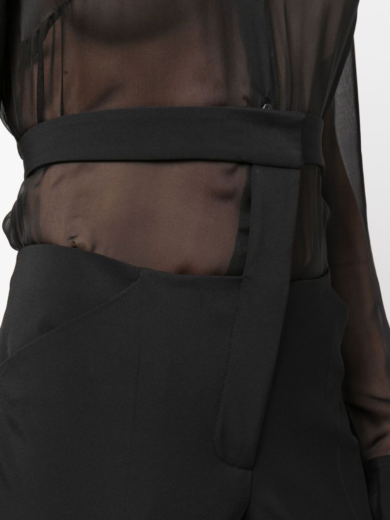 Black Floating Waistband Tailored Trousers