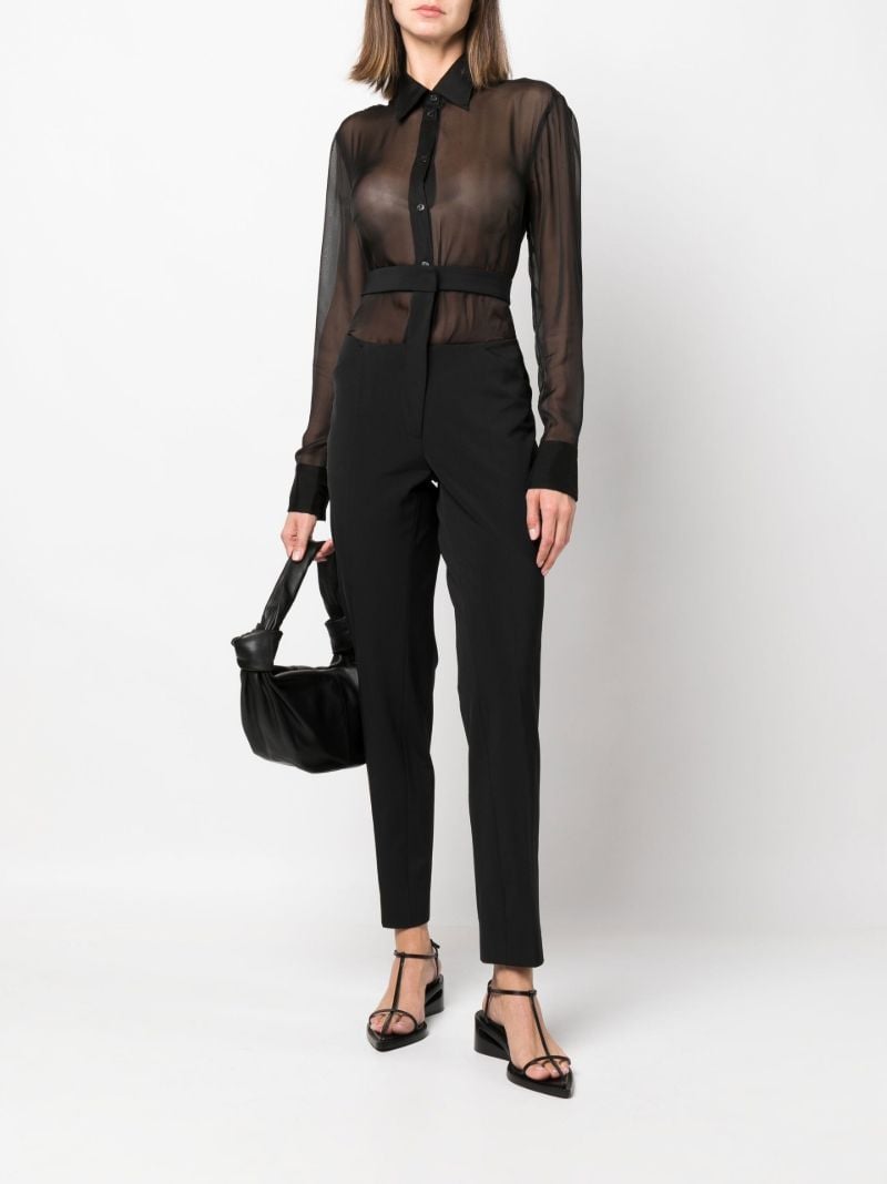 Black Floating Waistband Tailored Trousers