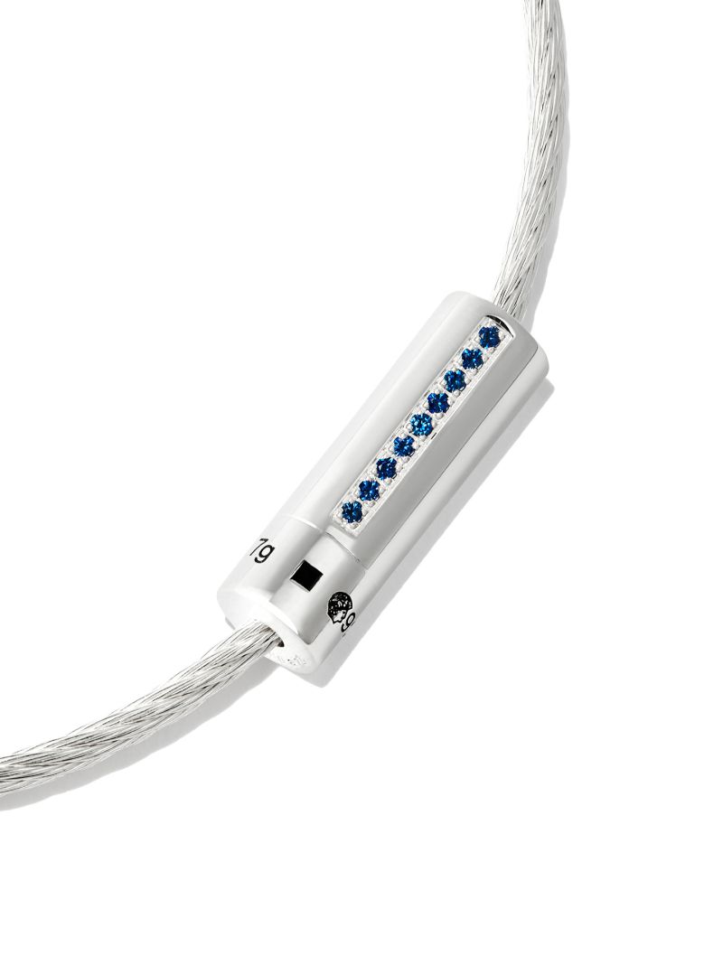 Sterling Silver Le 7g Polished Sapphire Cable Bracelet