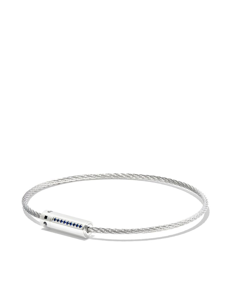 Sterling Silver Le 7g Polished Sapphire Cable Bracelet